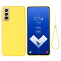 Samsung Galaxy S21 FE 5G Nestemäinen Silikoni Suojakuori - Keltainen