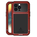 Love Mei Powerful iPhone 14 Pro Hybridikotelo - Punainen