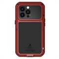 Love Mei Powerful iPhone 14 Pro Hybridikotelo - Punainen