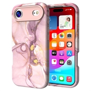 iPhone Air Ylellinen marmorinen hybridikotelo - Pinkki / Kulta