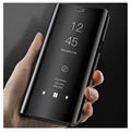 Luxury Mirror View Samsung Galaxy S9+ Lompakkokotelo - Musta