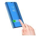 Luxury Mirror View Samsung Galaxy S9+ Lompakkokotelo - Sininen