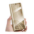 Luxury Mirror View iPhone 7/8/SE (2020)/SE (2022) Lompakkokotelo - Kulta