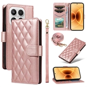 Xiaomi 17 Luxury tikattu lompakkokotelo - Ruusukulta