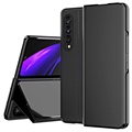 Luxury Mirror View Samsung Galaxy Z Fold3 5G Läppäkotelo - Musta