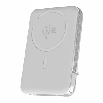 M02B 10000mAh Qi2 Magneettinen Langaton Varavirtalähde Jalustalla - 35W - valkoinen