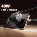 Mcdodo CH-4281 40W GaN-pikalaturi, jossa on 65cm:n sisäänvedettävä USB-C-kaapeli ja USB-C-, USB-A-portit - musta