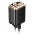 Mcdodo CH-4281 40W GaN-pikalaturi, jossa on 65cm:n sisäänvedettävä USB-C-kaapeli ja USB-C-, USB-A-portit - Desert Kultainen