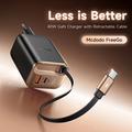 Mcdodo CH-4281 40W GaN-pikalaturi, jossa on 65cm:n sisäänvedettävä USB-C-kaapeli ja USB-C-, USB-A-portit - Desert Kultainen
