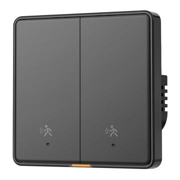 MG-KG126 Zigbee-tutka-älykäs kytkin / ihmisanturi seinäkytkin - 2 Gang, 1 tapa - musta