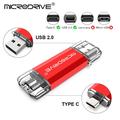 MICRODRIVE 64GB 2-in-1 USB 2.0 / USB-C-muistitikku - musta