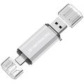 MICRODRIVE 64GB 2-in-1 USB 2.0 / USB-C-muistitikku - valkoinen