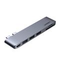 MacBook Pro/Air Ugreen CM251 6-in-1 USB-C -keskitin - harmaa