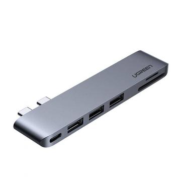 MacBook Pro/Air Ugreen CM251 6-in-1 USB-C -keskitin - harmaa