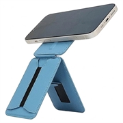 MagSafe-yhteensopiva teline / selfiekeppi, jossa korttipaikka, iPhone-mallille - sininen