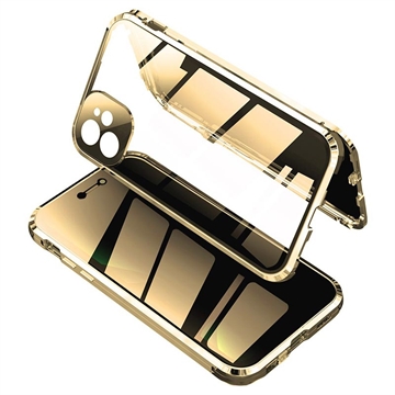 iPhone 11 Magneettikotelo Yksityisyyttä Karkaistua Lasia - Kulta
