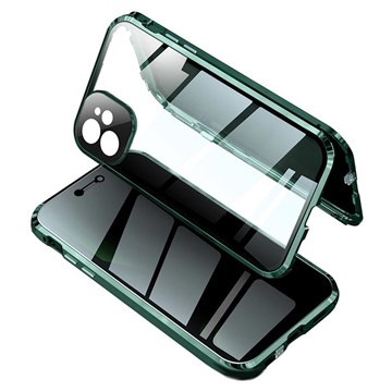 iPhone 11 Magneettikotelo Yksityisyyttä Karkaistua Lasia - Vihreä