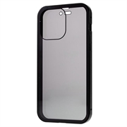 iPhone 15 Pro Max Magneettikotelo Yksityisyyttä Karkaistua Lasia - Musta
