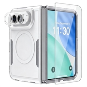 iPhone Duo -magneettikotelo, jossa on panssarilasi ja kameran linssinsuojus - valkoinen