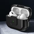 Magneettikotelo Apple AirPods Pro , Buckle Design Bluetooth-kuulokkeet TPU kansi karabiinilla - musta