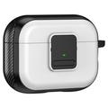 Magneettikotelo Apple AirPods Pro , Buckle Design Bluetooth-kuulokkeet TPU kansi karabiini - Musta + valkoinen