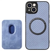 iPhone 15 Magneettikotelo Korttipidikkeellä - Hiilikuitu