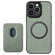 iPhone 15 Pro Kotelo Kanssa Kortinhaltijan - Hiilikuitu
