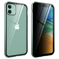 iPhone 11 Magneettikotelo Yksityisyyttä Karkaistua Lasia - Vihreä