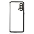 OnePlus Nord CE 5G Magneettinen Kotelo Karkaistulla Lasisella Takapaneelilla - Hopea