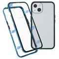 iPhone 13 Mini Magneettinen Kotelo Karkaistulla Lasisella Takapaneelilla - Sininen