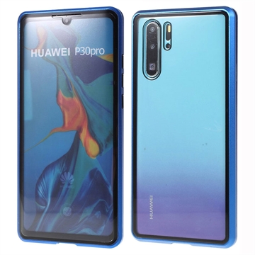 Huawei P30 Pro Magneettikotelo Panssarilasi - 9H sella - Sininen