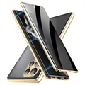 Samsung Galaxy S23 Ultra 5G Magneettikotelo Panssarilasi - 9H sella - Yksityisyyssuoja - Kulta