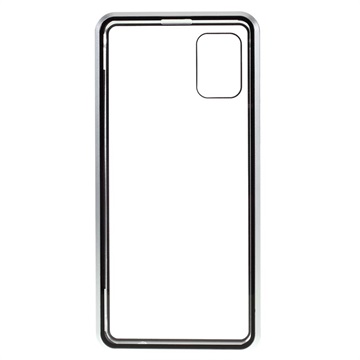 Samsung Galaxy A51 Magneettikotelo Panssarilasi - 9H sella - Hopea