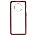 OnePlus 7T Magneettikotelo Panssarilasi - 9H sella - Punainen
