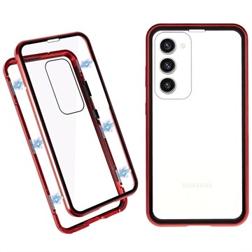 Samsung Galaxy S23+ 5G Magneettikotelo Panssarilasi - 9H sella - Punainen