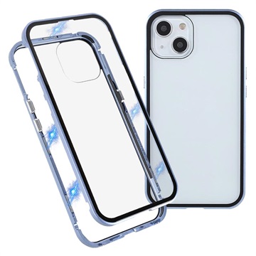 iPhone 13 Magneettikotelo Panssarilasisella - Sininen