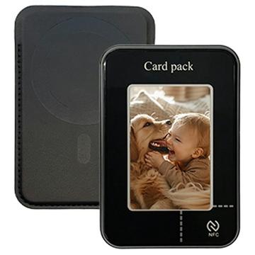 Magneettinen E-Ink-kortinhaltija / lompakko ja NFC-näyttö - musta