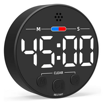 Magneettinen LED-ajastin GL320 digitaalisella näytöllä - musta / valkoinen