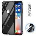 iPhone X Magneettinen Kotelo Karkaistulla Lasisella Takapaneelilla - Musta