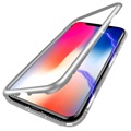 iPhone X Magneettinen Kotelo Karkaistulla Lasisella Takapaneelilla - Harmaa