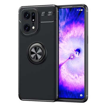 Oppo Find X5 Pro Magneettinen Rengaspidike Suojakuori - Musta