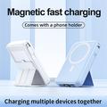 Magneettinen langaton verkkovirtalähde USB-C- ja Lightning-kaapeleilla - 10000mAh/15W - musta