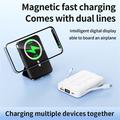 Magneettinen langaton verkkovirtalähde USB-C- ja Lightning-kaapeleilla - 10000mAh/15W - musta