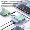 Magneettinen langaton verkkovirtalähde USB-C- ja Lightning-kaapeleilla - 10000mAh/15W - musta