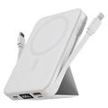 Magneettinen langaton verkkovirtalähde USB-C- ja Lightning-kaapeleilla - 10000mAh/15W