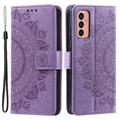 Samsung Galaxy A14/A14 5G Mandala Series Lompakkokotelo - Violetti