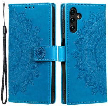 Samsung Galaxy A54 5G Mandala Series Lompakkokotelo - Sininen