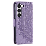 Samsung Galaxy S23 5G Mandala Series Lompakkokotelo - Violetti