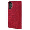 Mandala Sarja Samsung Galaxy Note10+ Lompakkokotelo - Punainen