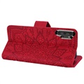 Mandala Sarja Samsung Galaxy Note10+ Lompakkokotelo - Punainen